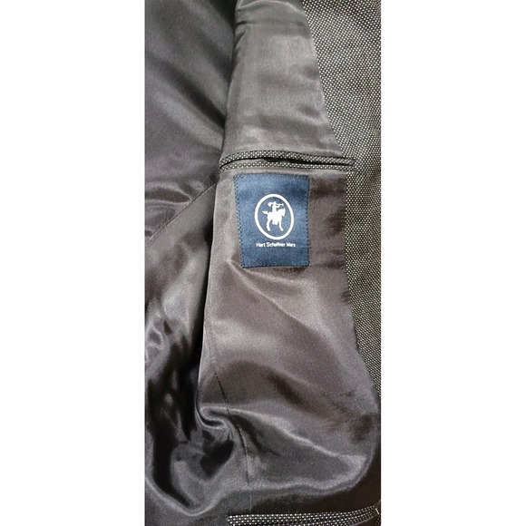 HART SCHAFFNER MARX Men's 39 Gray 100% Wool Tweed Suit‎ Jacket Sport Coat Blazer - Picture 6 of 8